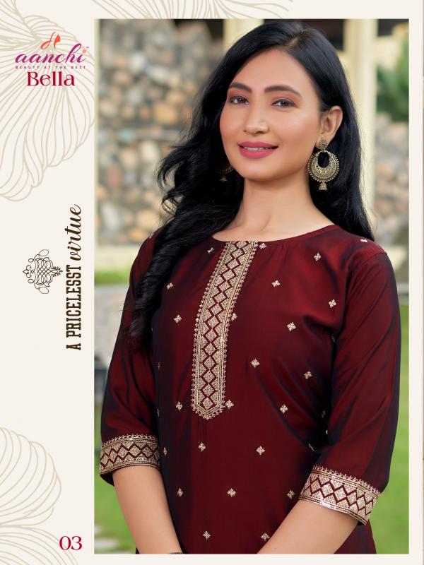 Aanchi Bella catalog stright kurtis wholesale