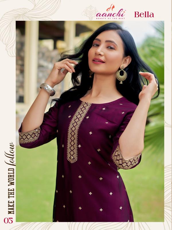 Aanchi Bella catalog stright kurtis wholesale