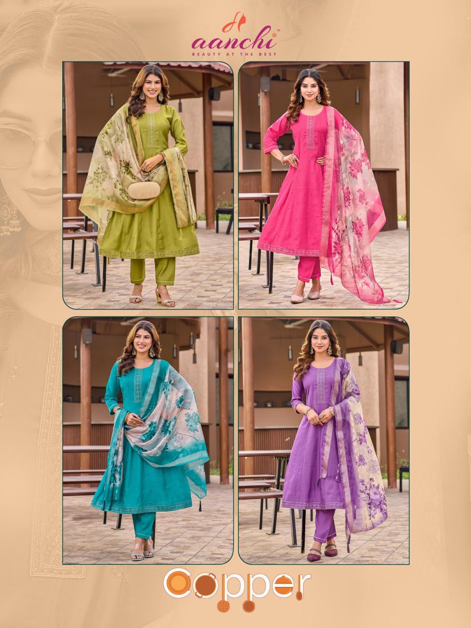 Aanchi Copper catalog wholesale kurtis shop in mumbai