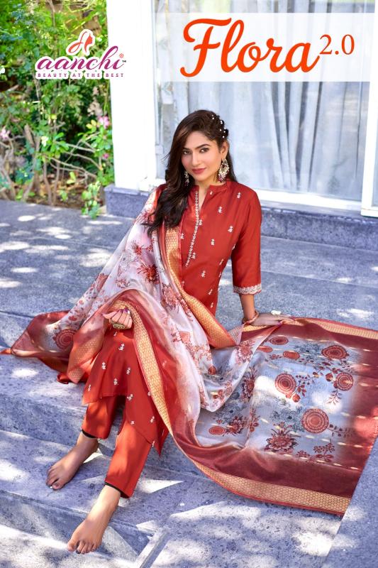 Aanchi Flora vol 2.0 catalog desginer kurtis