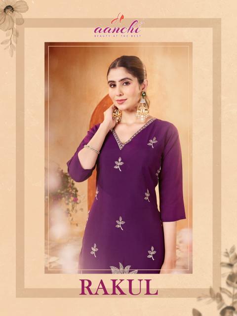 Aanchi Rakul catalog roman silk kurtis