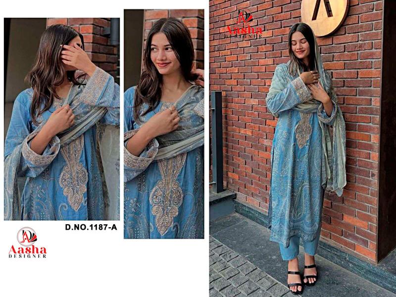 Aasha 1187 A And B catalog pakistani suits wholesale in bangalore
