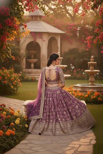 Aawiya Aalisha vol 1 1012 ROSY BROWN catalog sell used wedding lehenga india