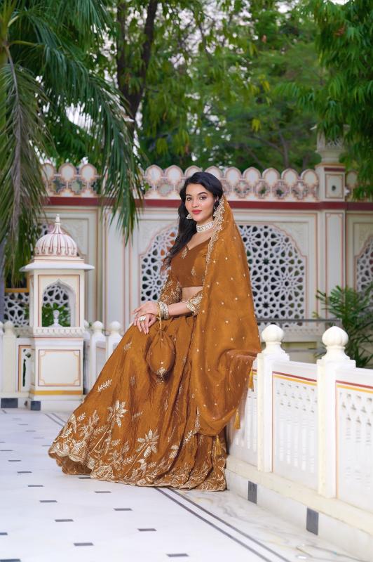 Aawiya PC1022 Rust Orange catalog lehenga choli