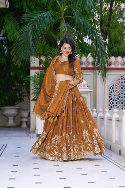 Aawiya PC1022 Rust Orange catalog lehenga choli