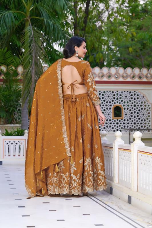 Aawiya PC1022 Rust Orange catalog lehenga choli