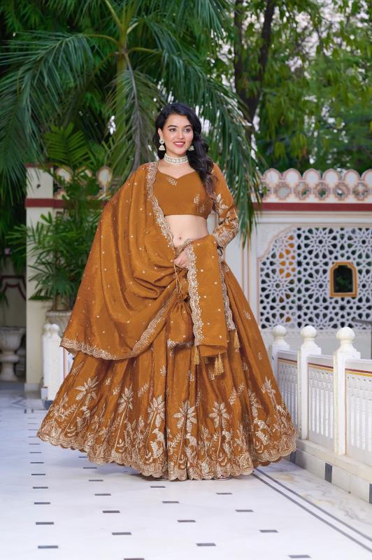 Aawiya PC1022 Rust Orange catalog lehenga choli