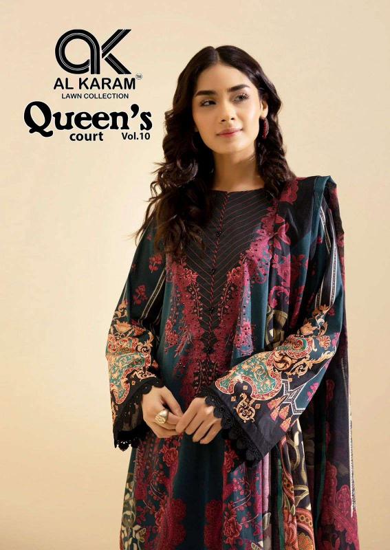 Al Karam Queens Court Vol- 10 – Pakistani Karachi kurti Pant With Dupatta