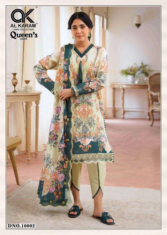 Al Karam Queens Court Vol- 10 – Pakistani Karachi kurti Pant With Dupatta