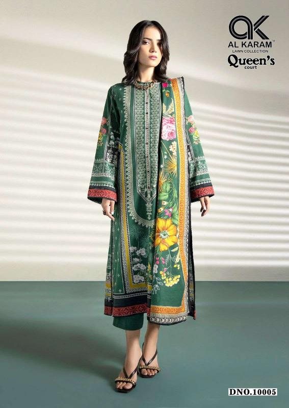 Al Karam Queens Court Vol- 10 – Pakistani Karachi kurti Pant With Dupatta