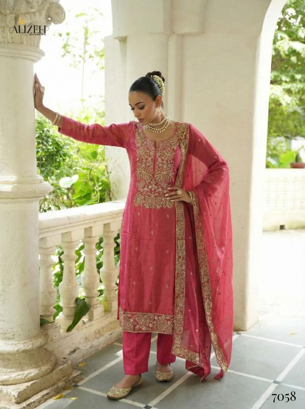 Alizeh 7058 To 7061 catalog desginer wedding kurtis