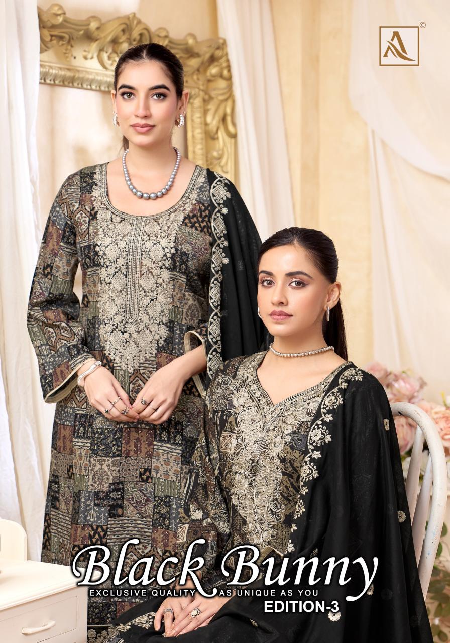 Alok Black Bunny vol 3 catalog wholesale dress material shops in surat at cheap rate