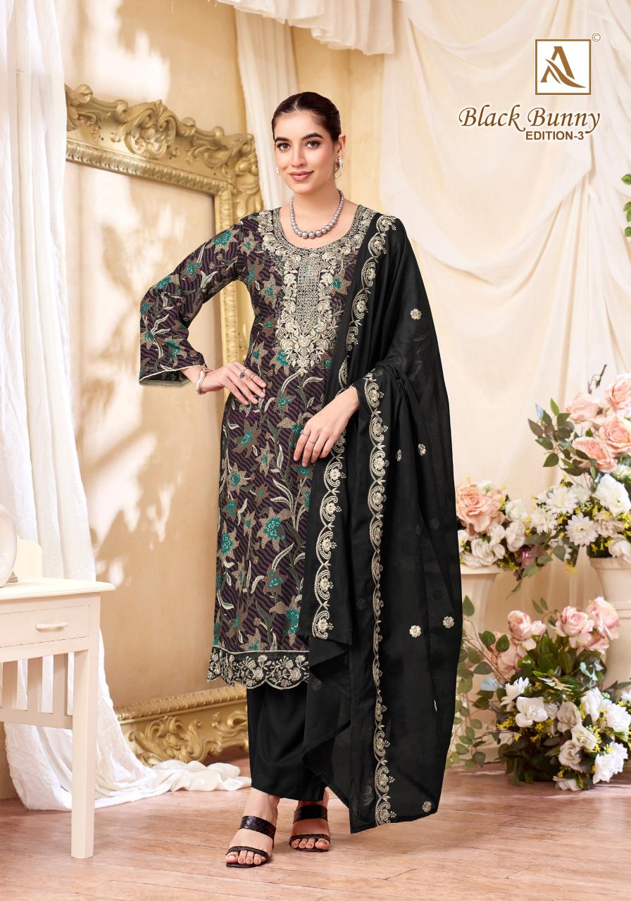 Alok Black Bunny vol 3 catalog wholesale dress material shops in surat at cheap rate