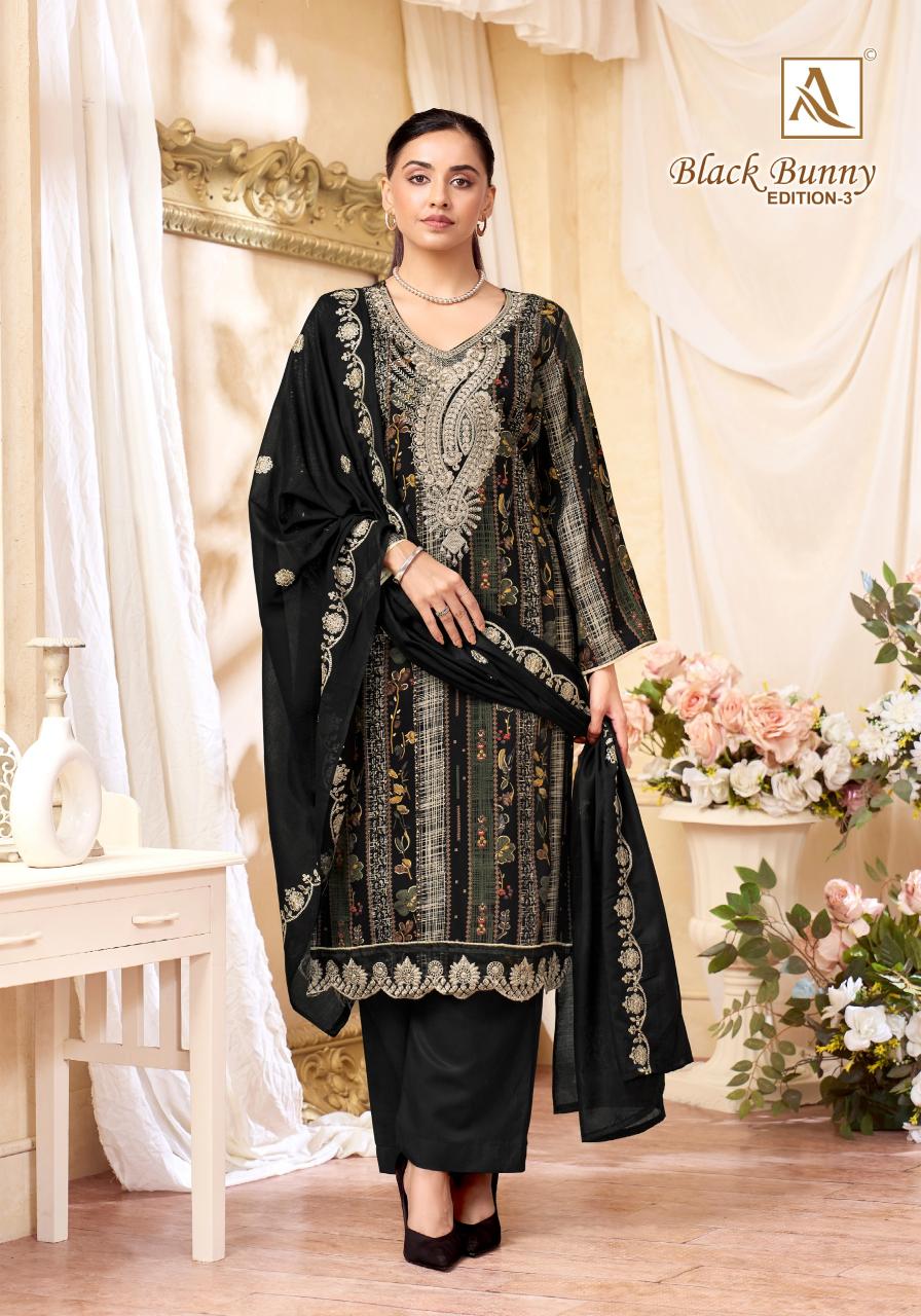 Alok Black Bunny vol 3 catalog wholesale dress material shops in surat at cheap rate