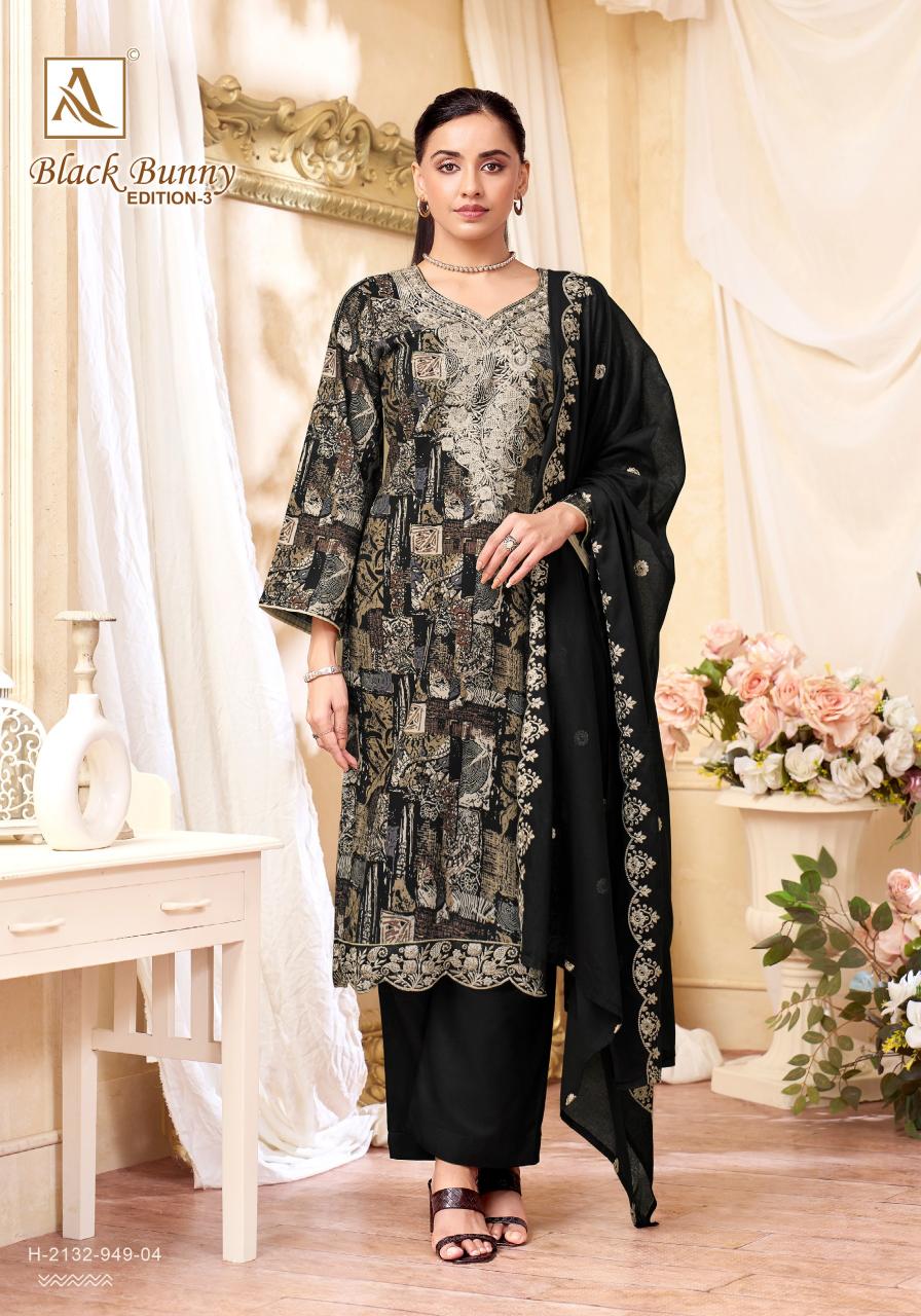 Alok Black Bunny vol 3 catalog wholesale dress material shops in surat at cheap rate