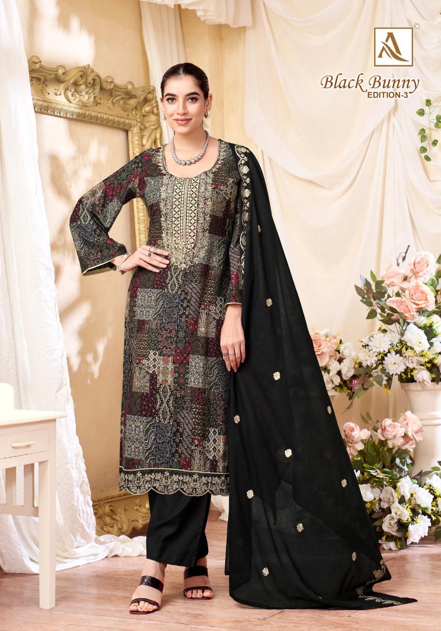Alok Black Bunny vol 3 catalog wholesale dress material shops in surat at cheap rate