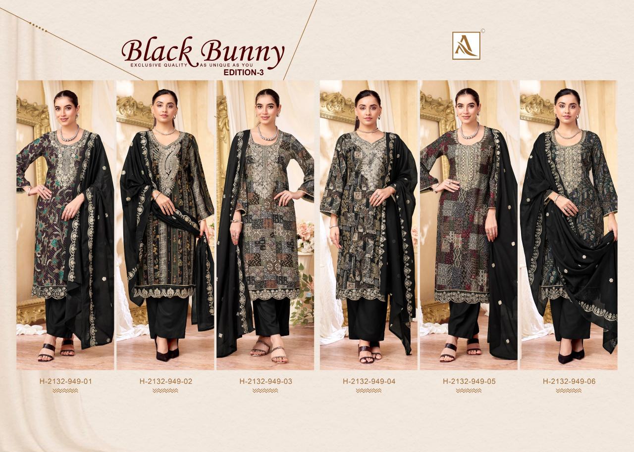 Alok Black Bunny vol 3 catalog wholesale dress material shops in surat at cheap rate