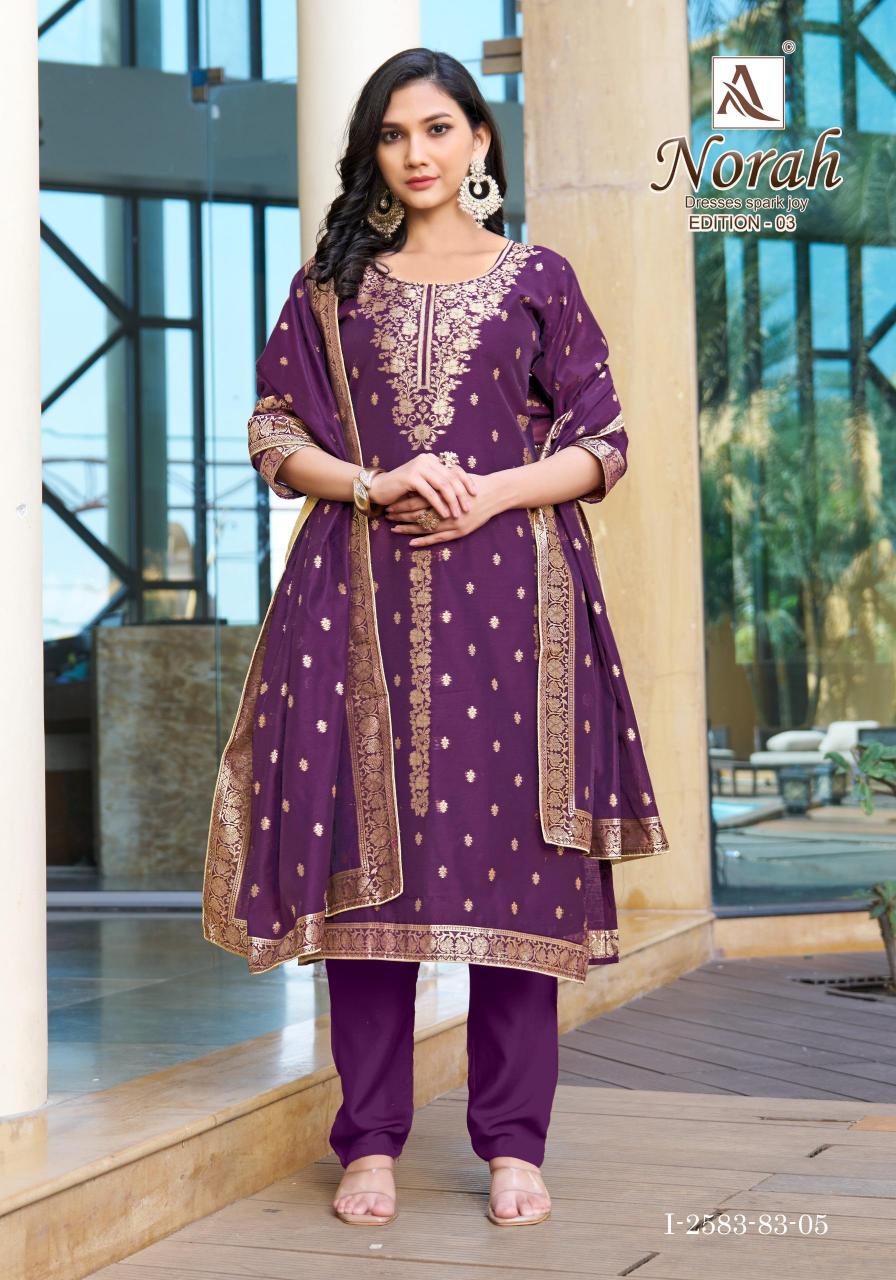 Alok Norah vol 3 catalog Jacquard Design dress material