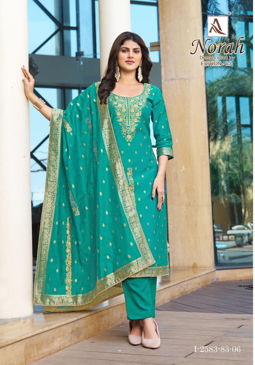 Alok Norah vol 3 catalog Jacquard Design dress material