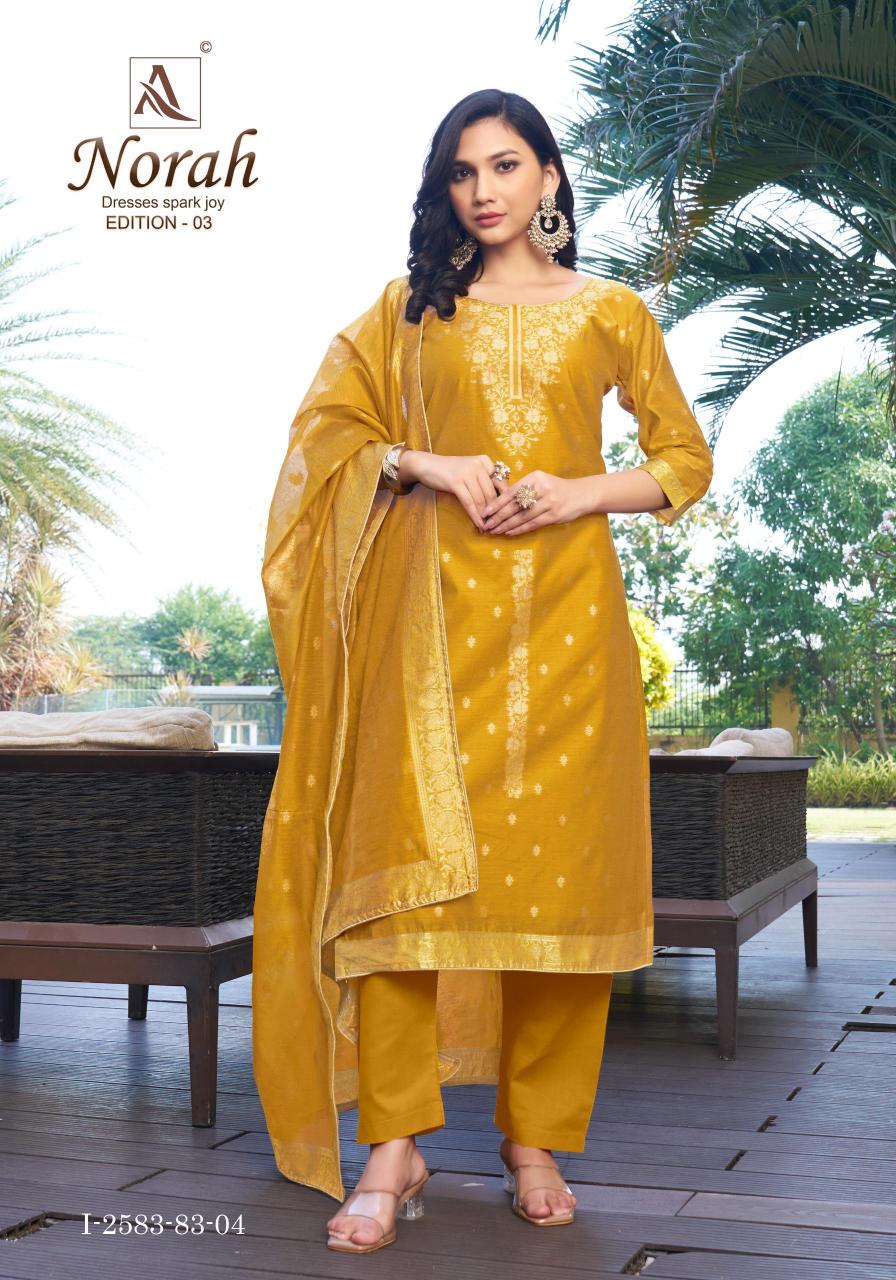 Alok Norah vol 3 catalog Jacquard Design dress material