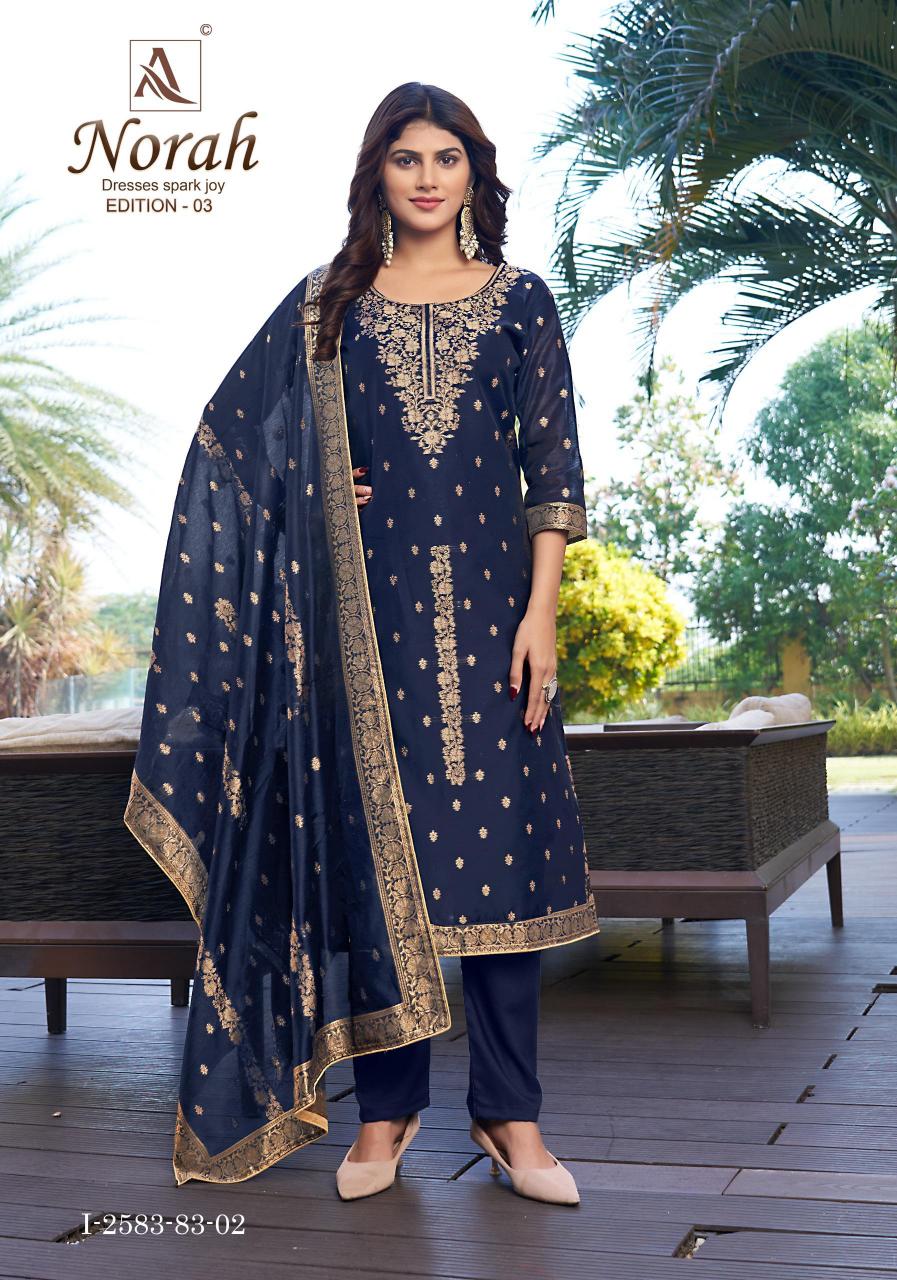 Alok Norah vol 3 catalog Jacquard Design dress material