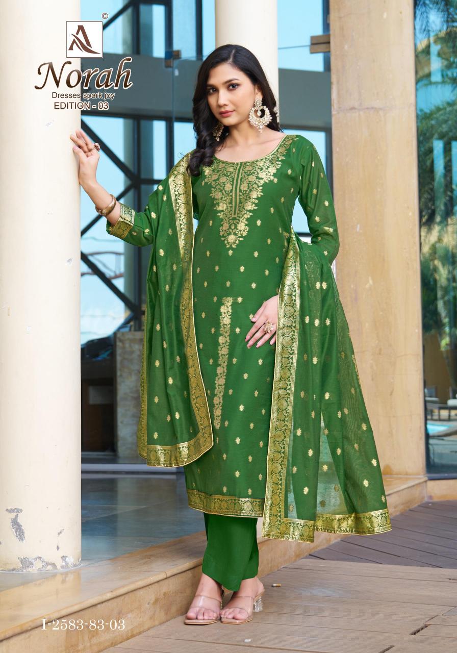 Alok Norah vol 3 catalog Jacquard Design dress material