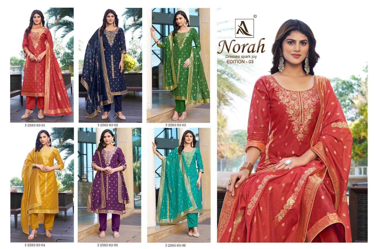 Alok Norah vol 3 catalog Jacquard Design dress material