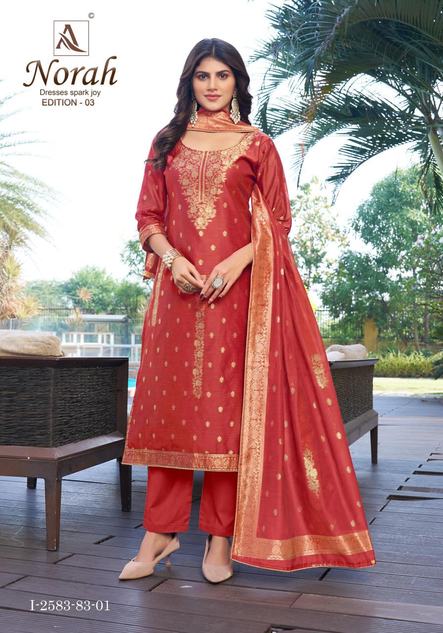 Alok Norah vol 3 catalog Jacquard Design dress material