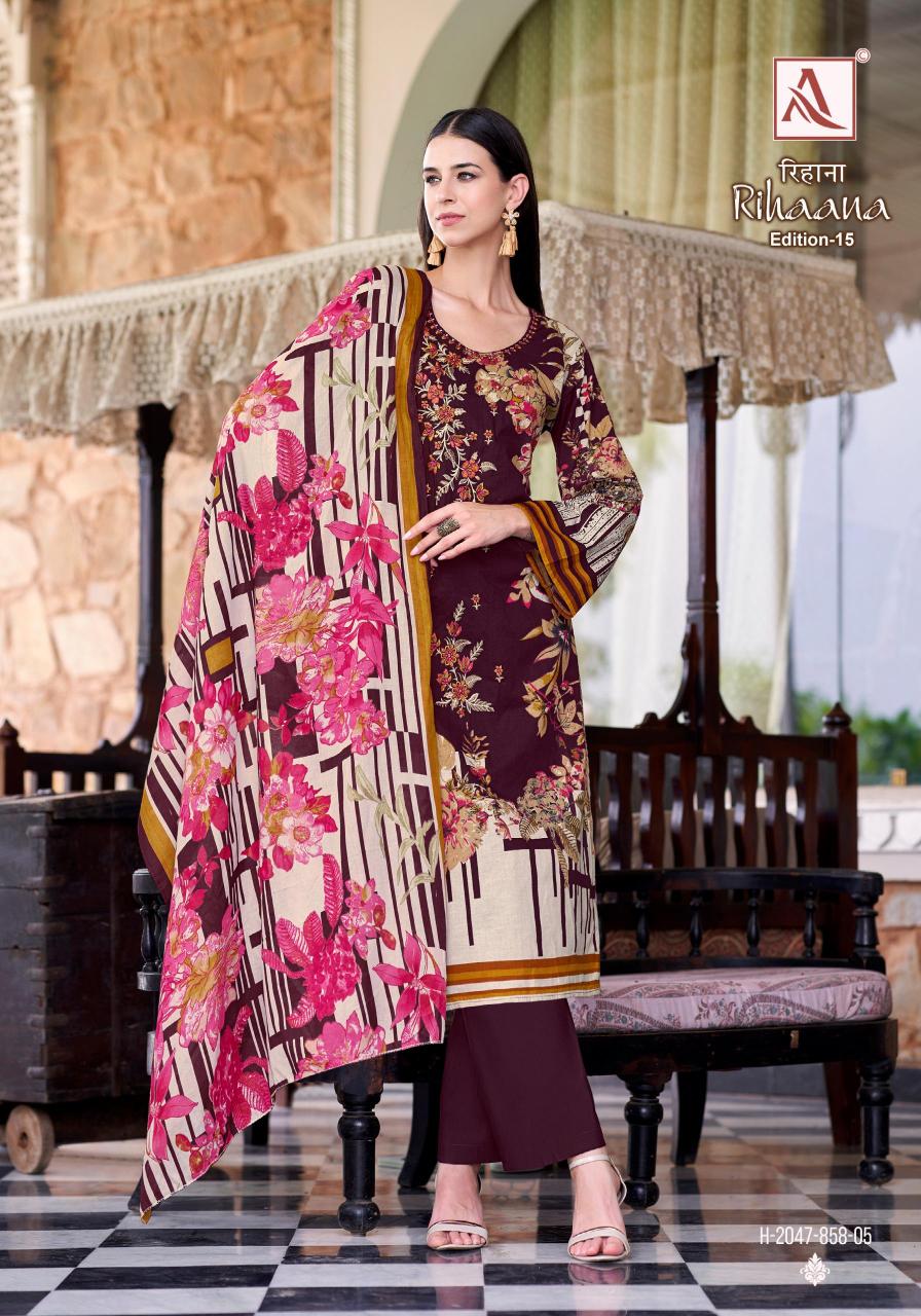 Alok Rihaana Vol 15 catalog wholesale dress material shops in surat