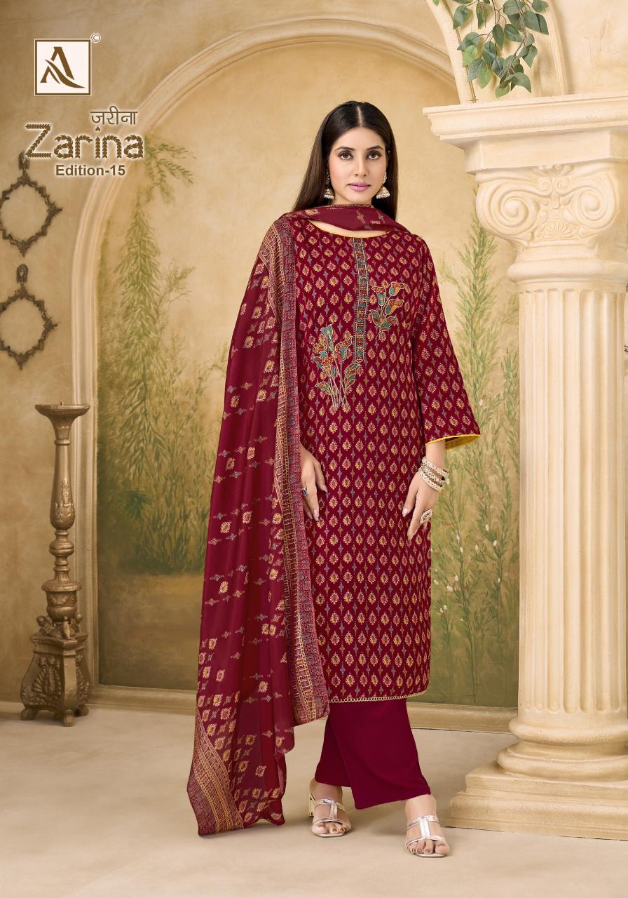 Alok Zarina Vol 15 catalog wholesale dress material shop in general bazar