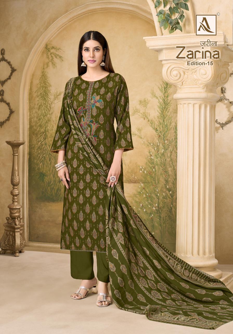 Alok Zarina Vol 15 catalog wholesale dress material shop in general bazar