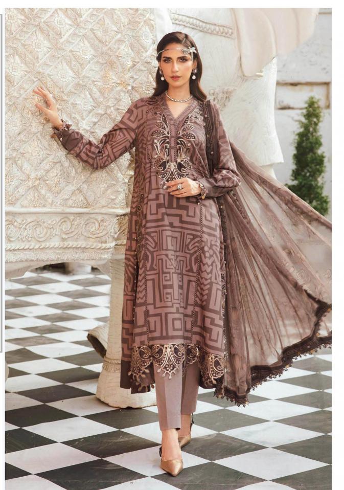Alzohaib Az 1454 - 1455 catalog Chiffon Dupatta pakistani suits wholesale