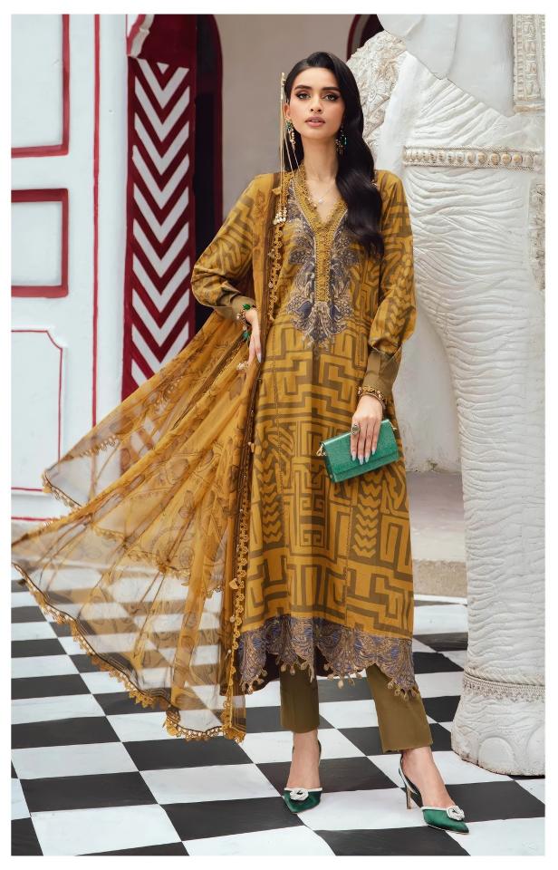 Alzohaib Az 1454 - 1455 catalog Cotton Dupatta pakistani dress wholesale