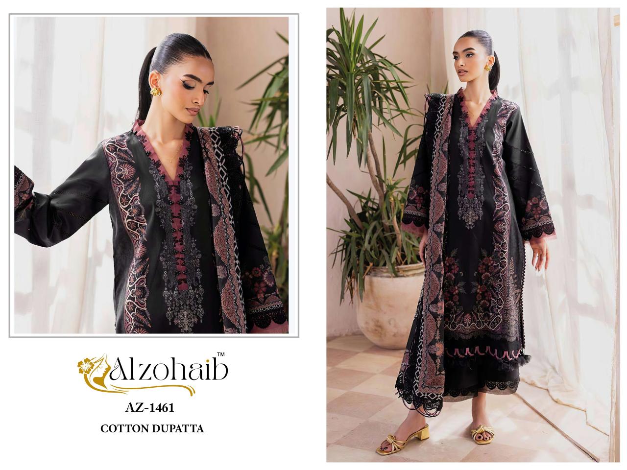 Alzohaib Az 1458 To 1461 catalog Chiffon Dupatta pakistani suits online