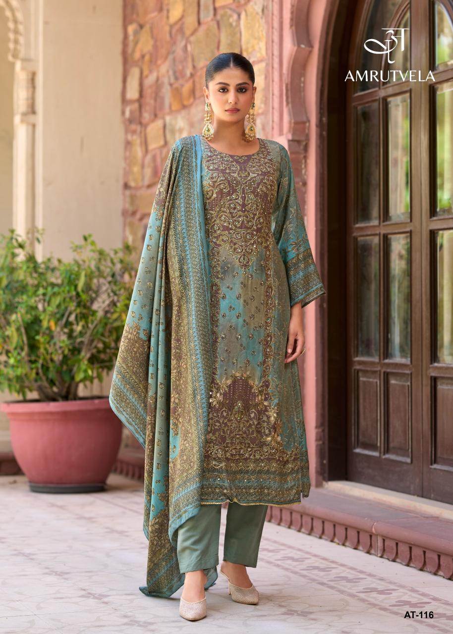Amrutvela AT116 catalog designer pakistani suits wholesale