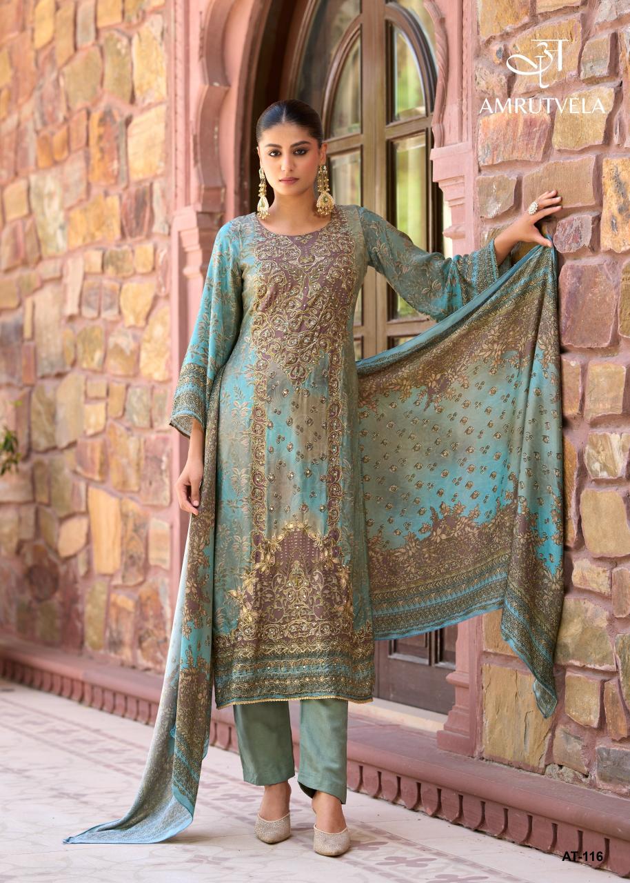 Amrutvela AT116 catalog designer pakistani suits wholesale