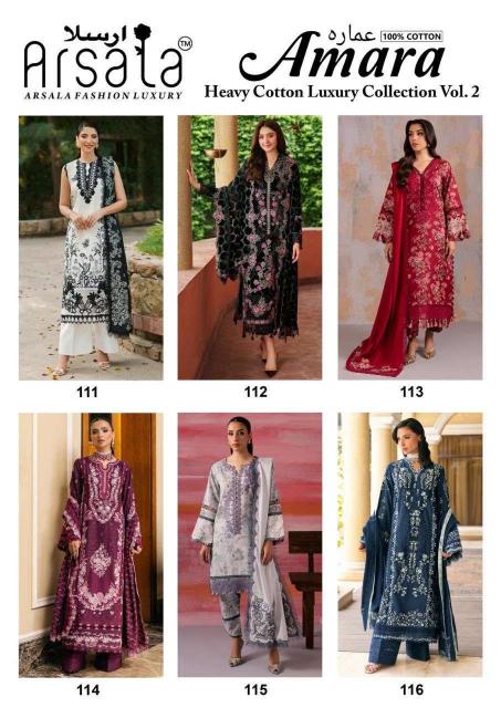 Arsala Fashion Amara Heavy Cotton Luxury Collection Vol 2 – Readymade Karachi Kurti pant With Dupatta