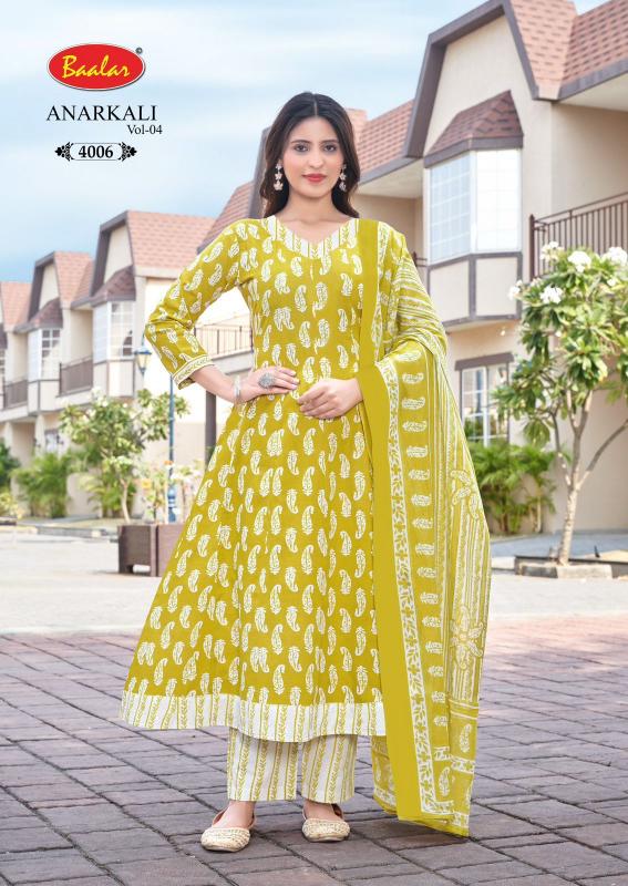 Baalar Anarkali vol-4 – Anarkali Style Kurti Pant With Dupatta - Wholesale Catalog