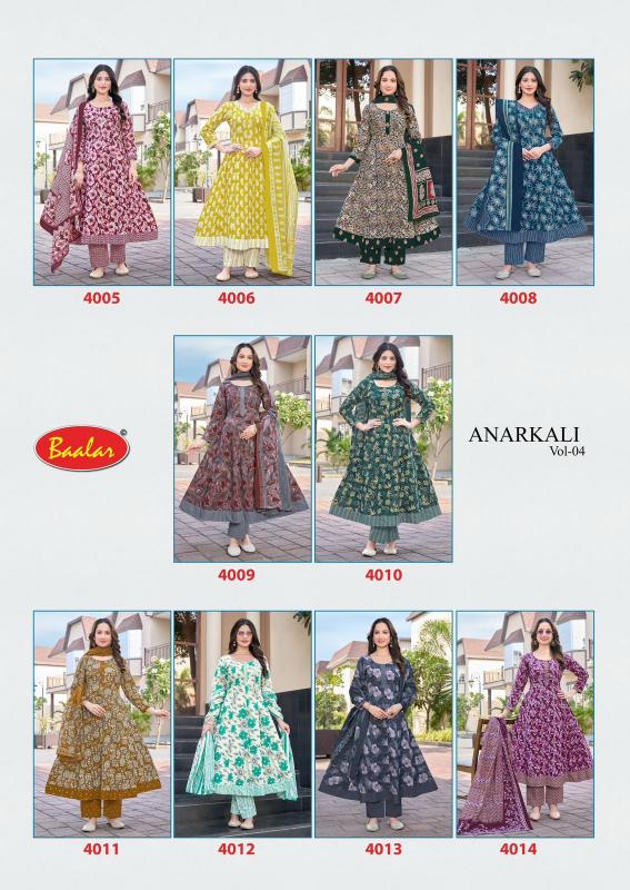 Baalar Anarkali vol-4 – Anarkali Style Kurti Pant With Dupatta - Wholesale Catalog