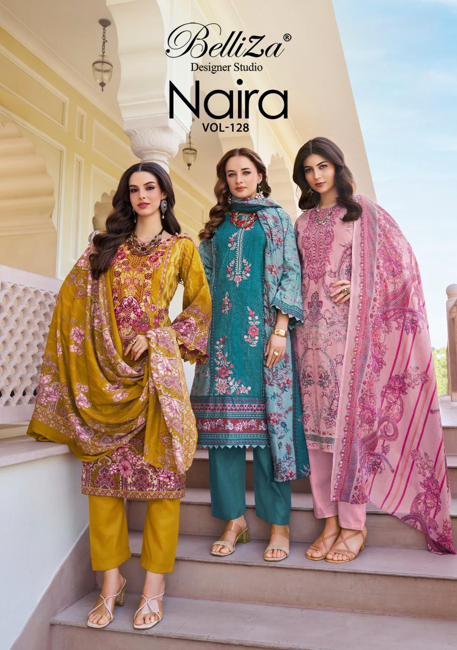 Belliza Naira Vol 128 catalog wholesale dress material market in gujarat