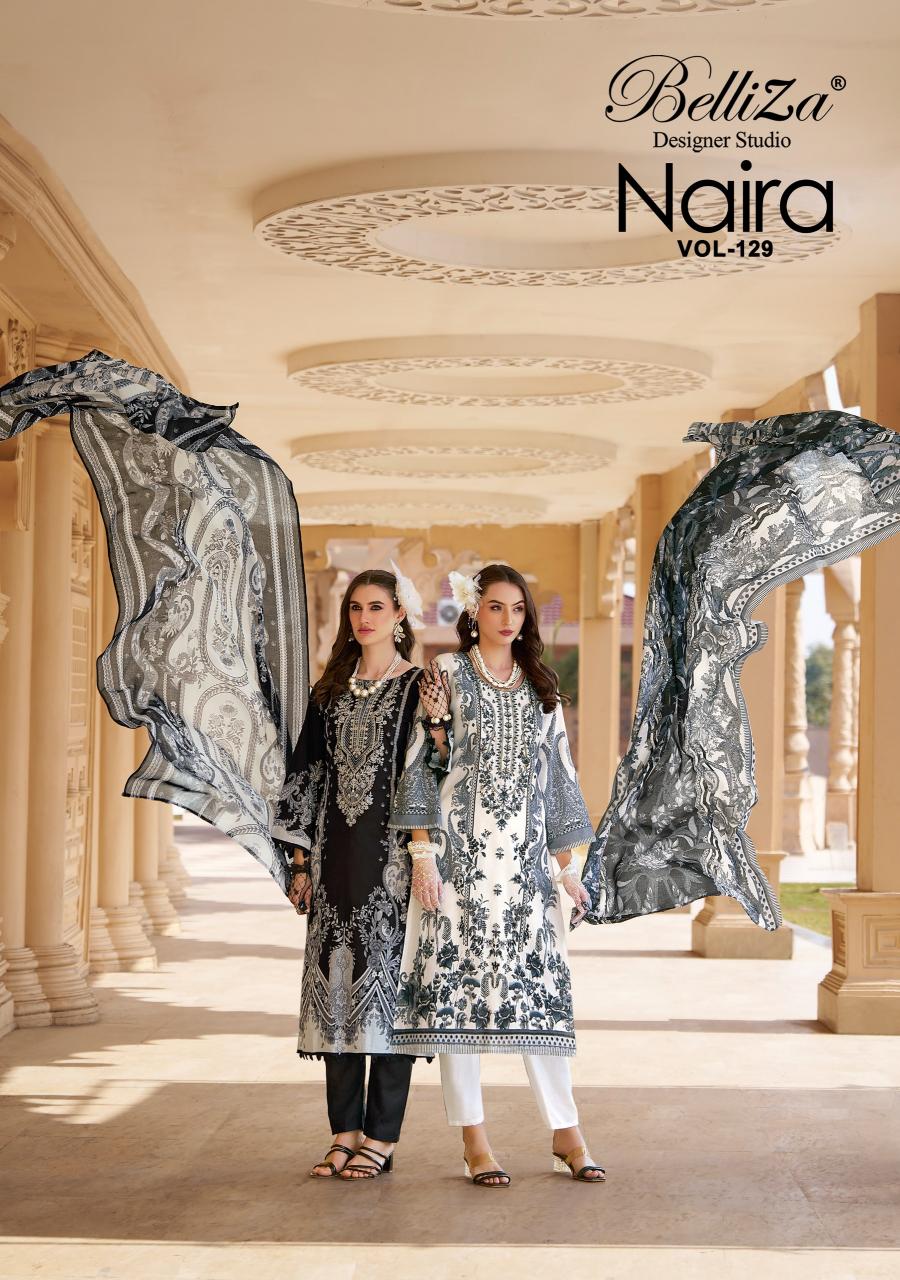 Belliza Naira Vol 129 catalog wholesale dress materials in sowcarpet