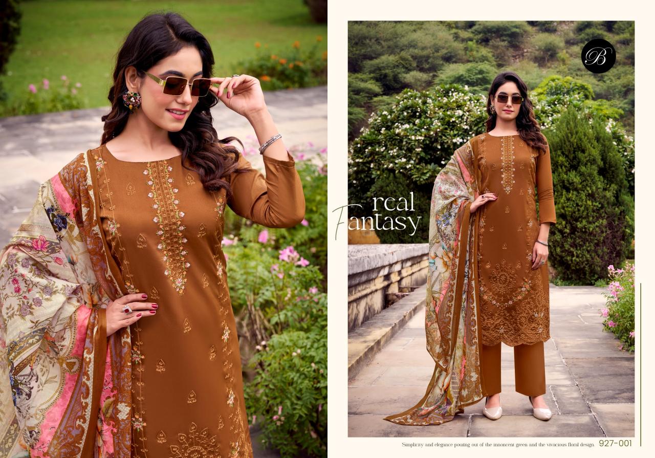Belliza Zarqash Vol 14 catalog Embroidery ladies dress material wholesalers