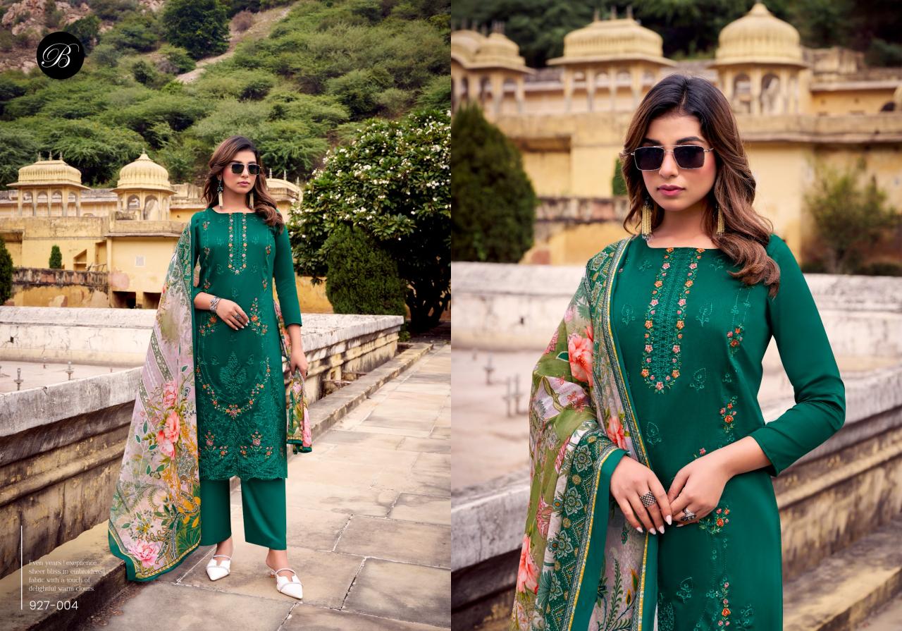 Belliza Zarqash Vol 14 catalog Embroidery ladies dress material wholesalers