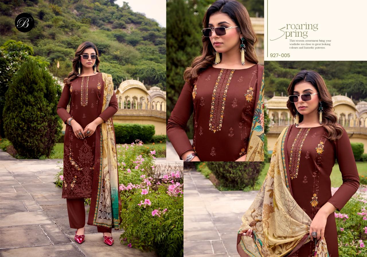 Belliza Zarqash Vol 14 catalog Embroidery ladies dress material wholesalers
