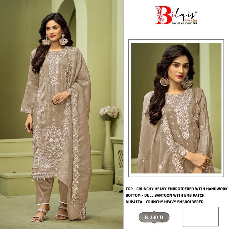 Bilqis B 230 catalog desginer pakistsni suits