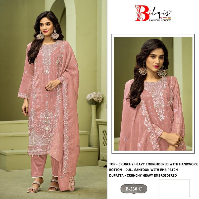 Bilqis B 230 catalog desginer pakistsni suits