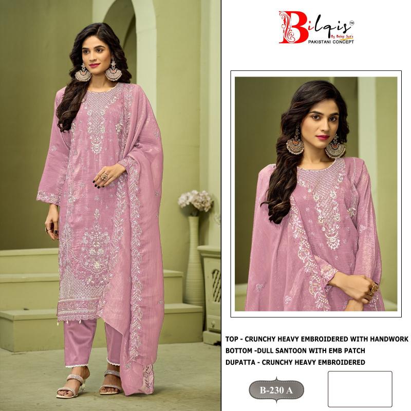 Bilqis B 230 catalog desginer pakistsni suits
