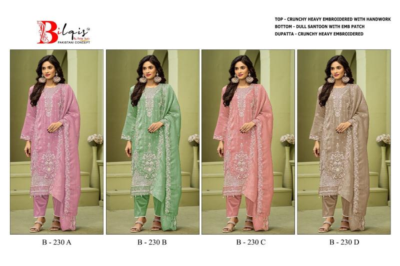 Bilqis B 230 catalog desginer pakistsni suits