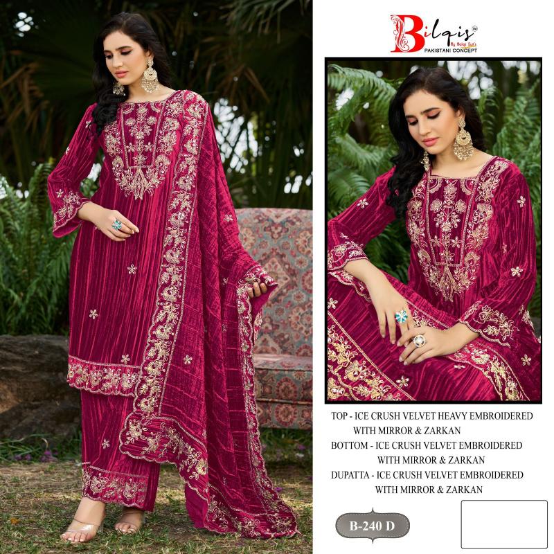 Bilqis B 240 catalog pakistani suits wholesale in india