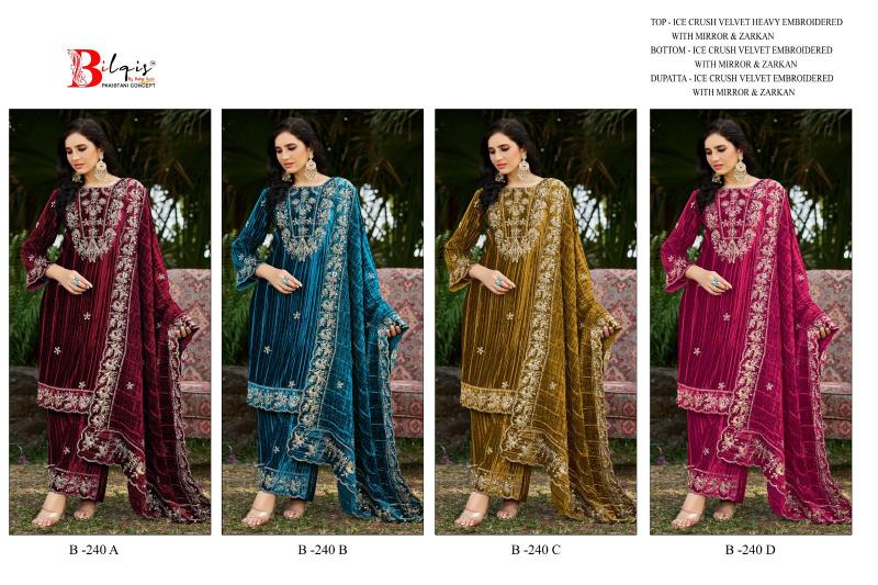 Bilqis B 240 catalog pakistani suits wholesale in india